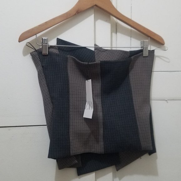 NWT STRAPLESS PLAID TOP - Picture 8 of 8